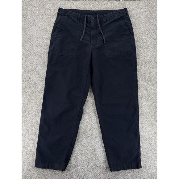 Uniqlo Utility Baker Pants Men's XL (36-39in) Black Surplus Wide Fit Drawstring - Picture 1 of 10